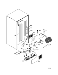 SEALED SYSTEM & MOTHERBOARD Diagram and Parts List for GDR20DTEARBB  General Electric Refrigerator