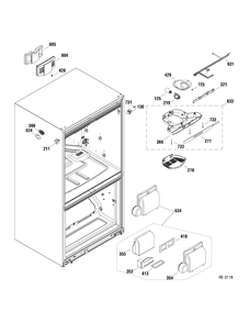 FF SECTION Diagram and Parts List for PDRF2MBXARBB  General Electric Refrigerator