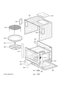 Oven Cavity Parts Diagram and Parts List for PK7800SK8SS  General Electric Wall Oven