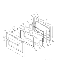 Door Diagram and Parts List for PK7800SK8SS  General Electric Wall Oven
