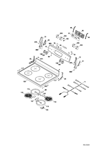 CONTROL PANEL & COOKTOP Diagram and Parts List for JCBS630DF1WW  General Electric Range