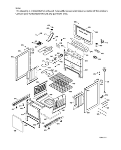 BODY PARTS Diagram and Parts List for JCBP80DP2BB  General Electric Range