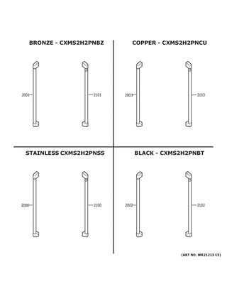 Part Location Diagram of WR12X32176 GE BRUSHED BLACK HANDLE