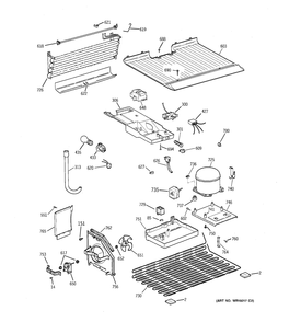 UNIT PARTS Diagram and Parts List for 36211XBMFRWW  General Electric Refrigerator