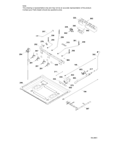 GAS SYSTEM & MANIFOLD PIPE Diagram and Parts List for JGAS730EL6WW  General Electric Range