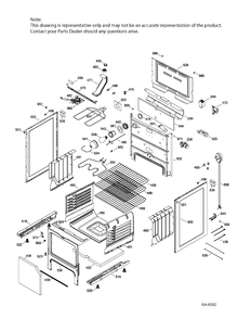 BODY PARTS Diagram and Parts List for JCB710SP2SS  General Electric Range