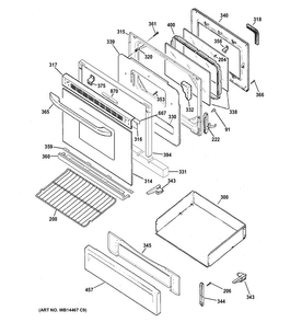 Door & Drawer Parts Diagram and Parts List for RGB780REH4SS  Hotpoint Range