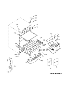 Cabinet And Shelves Diagram and Parts List for PCR06BATGSS  General Electric Wine and Beverage Cooler
