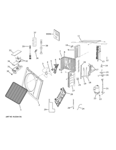 Room Air Conditioner Diagram and Parts List for ASH118URDSE1  General Electric Air Conditioner