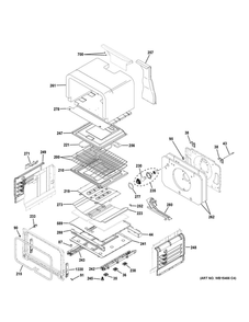 Lower Oven Diagram and Parts List for JGB860DEJ6WW  General Electric Range
