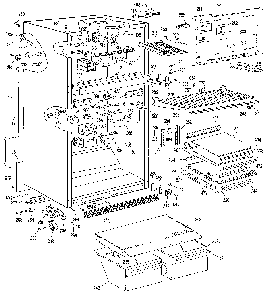 Cabinet Diagram and Parts List for TBX21KKGR  General Electric Refrigerator