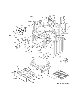 Body Parts Diagram and Parts List for JB645DK4BB  General Electric Range
