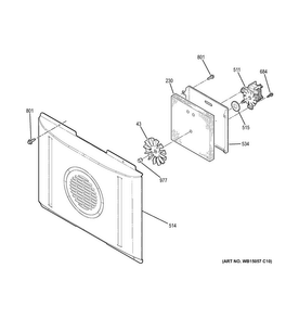 Convection Fan Diagram and Parts List for JB700DJ2BB  General Electric Range