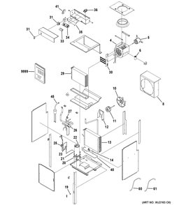 Vertical Zoneline Diagram and Parts List for AZ91H18D5EW2  General Electric Air Conditioner