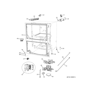 Body Parts Diagram and Parts List for PDD415PYY0FS  General Electric Dishwasher