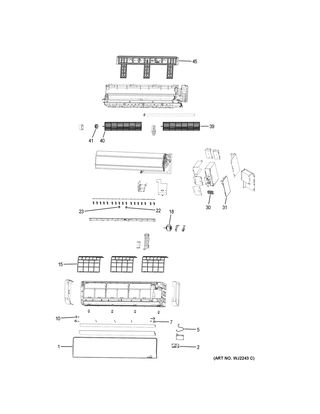 Optional Accessories Diagram and Parts List for AW36LP2VHA  General Electric Air Conditioner