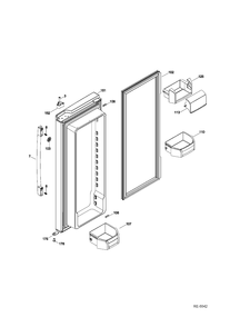 FF DOOR RIGHT Diagram and Parts List for PNR22LSEAFES  General Electric Refrigerator