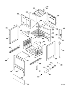 BODY PARTS Diagram and Parts List for MCBS526WK2WW  General Electric Range