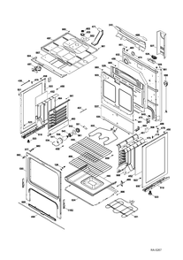 BODY PARTS Diagram and Parts List for JCB730DF1WW  General Electric Range