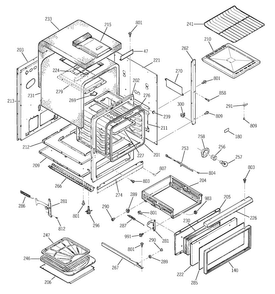 Body Parts Diagram and Parts List for JGRS14BEW3BB  General Electric Wall Oven