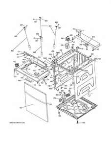 Cabinet 4 Diagram and Parts List for GTUP240EM4WW  General Electric Washer Dryer Combo