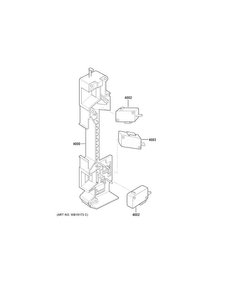 Latch Board Parts Diagram and Parts List for PEB9159SF1SS  General Electric Microwave