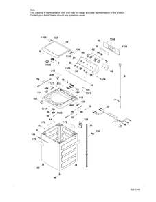 BACKSPLASH CABINET & COVER Diagram and Parts List for GTW485BMK0WS  General Electric Washer