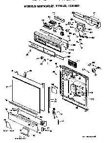 Front/control Panel Diagram and Parts List for GSD1000L02  General Electric Dishwasher
