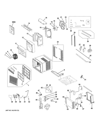 Room Air Conditioner Diagram and Parts List for AEW14AYL1  General Electric Air Conditioner
