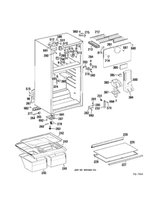 CABINET Diagram and Parts List for MTS16GBRFRWW  General Electric Refrigerator