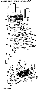 Unit Parts Diagram and Parts List for TBF17AFC  General Electric Refrigerator
