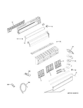 Optional Accessories Diagram and Parts List for HSU24VHG(DB)-G  General Electric Air Conditioner