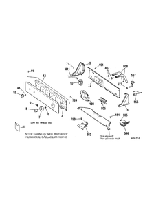 CONTROL PANEL Diagram and Parts List for MNSR1070D0WW  General Electric Washer