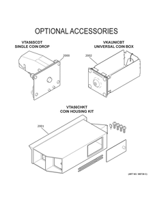 Optional Accessories Diagram and Parts List for VTD56EASV0WB  General Electric Dryer