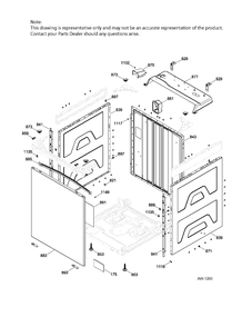 WASHER CABINET Diagram and Parts List for GUAP270EM4WW  General Electric Dryer