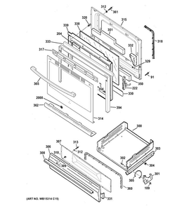 Part Location Diagram of WB56X26261 GE PANEL DRAWER Assembly