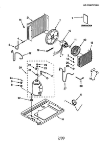 Unit Diagram and Parts List for AEQ072XH0  General Electric Air Conditioner