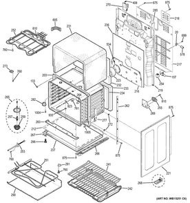 Lower Oven Diagram and Parts List for PB950SF4SS  General Electric Range