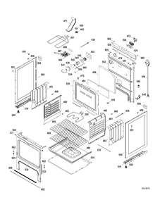 BODY PARTS Diagram and Parts List for JCBP67DP2WW  General Electric Range