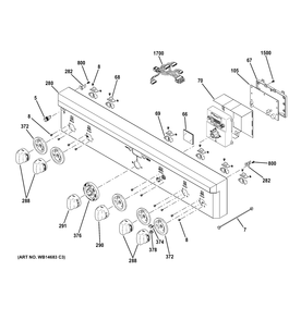 CONTROL PANEL Diagram and Parts List for ZGP364LDR5SS  General Electric Range