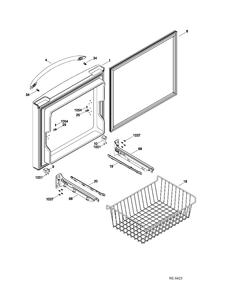 FZ DOOR Diagram and Parts List for PFSS0MFZJSS  General Electric Refrigerator