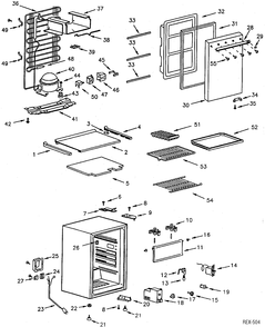 FREEZER Diagram and Parts List for TAC6SNS-1  General Electric Refrigerator
