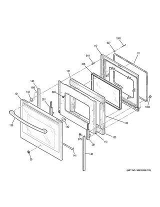 Part Location Diagram of WB56X30726 GE OUTER DOOR PANEL Assembly DS