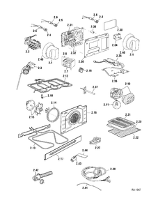 CONTROLS & ELEMENTS Diagram and Parts List for CBIE24K1BB  General Electric Range