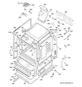 Body Parts Diagram and Parts List for JGB640SEF2SS  General Electric Range