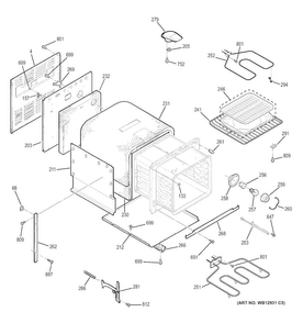 Part Location Diagram of WB44X26298 GE ELEMENT BAKE (2650W)
