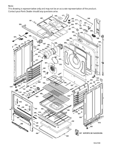 BODY PARTS Diagram and Parts List for JCB840SK1SS  General Electric Range