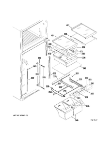FF SHELVES Diagram and Parts List for 38489KBSARSS  General Electric Refrigerator