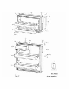 DOORS Diagram and Parts List for MTS17BBDHRWW  General Electric Refrigerator