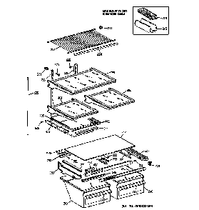 Shelf Parts Diagram and Parts List for 36369267991  General Electric Refrigerator